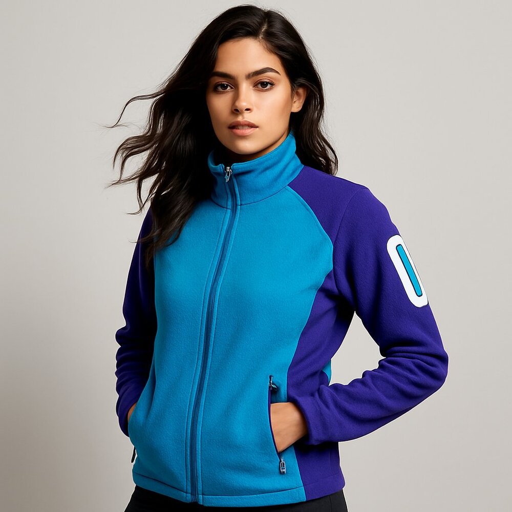 EDDIE BAUER | Teal & Purple First Ascent Fleece Zip-Up Jacket – Women’s Small
